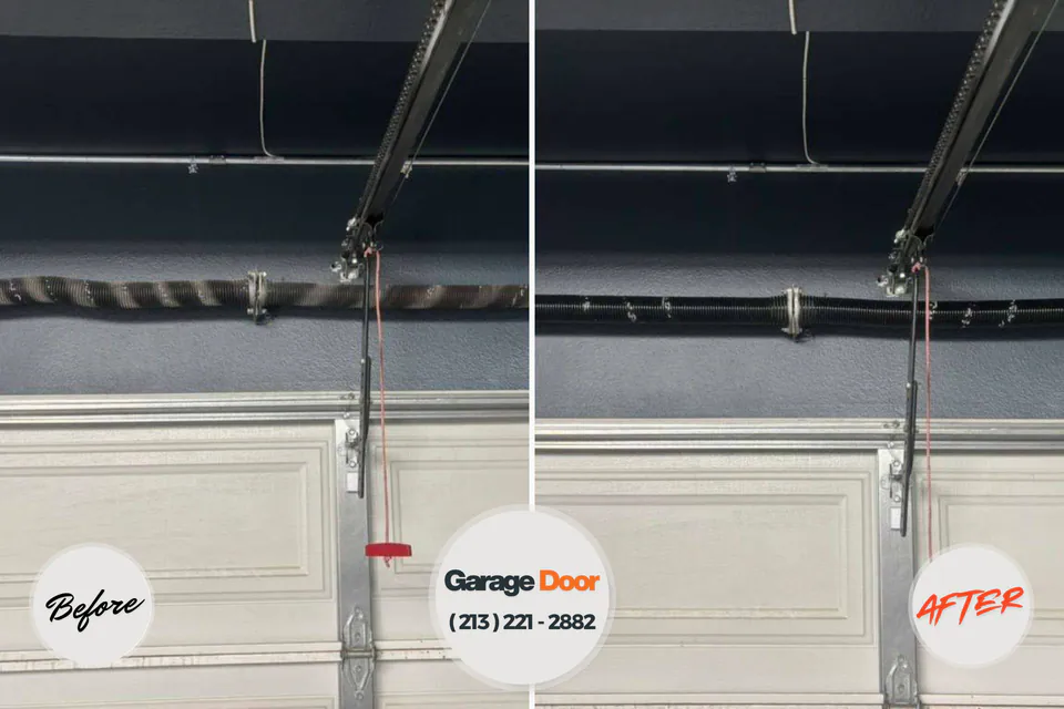 Before and after: garage door repair Carthage, TN